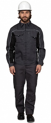 Куртка Люкс (тк.Смесовая,250) Прабо, серый/черный