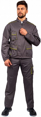 Куртка PANOSTYLE (тк.Смесовая,235) DeltaPlus, серый/зеленый (M6VESGR)