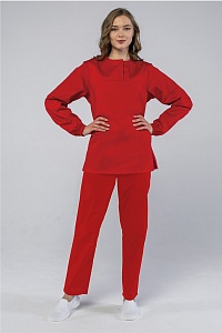 Женский костюм ХАССП-Стандарт (ткань Оптима, 160), красный
