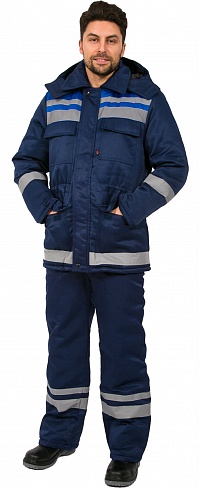 Куртка зимняя Горизонт-Люкс (тк.Смесовая,210) т.синий/васильковый
