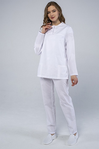 Рубашка женская на кнопках (тк.Satory), белый
