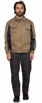 Куртка Люкс (тк.Протек,240) ПРАБО, серый/бежевый